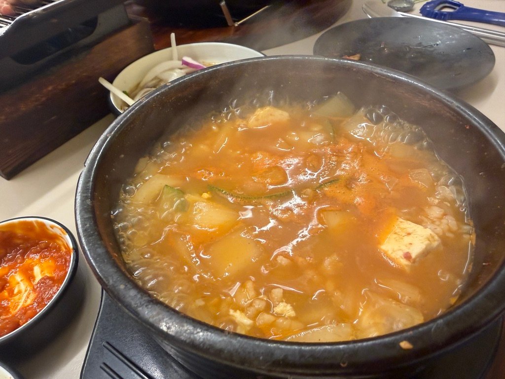 Bowl of doenjang-jjigae soybean paste stew