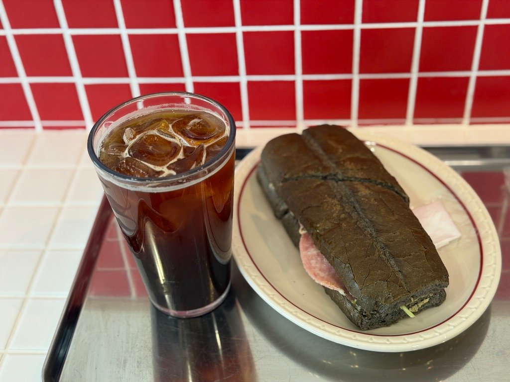 Triple jambon-beurre sandwich with thick-cut ham at US Sandwich